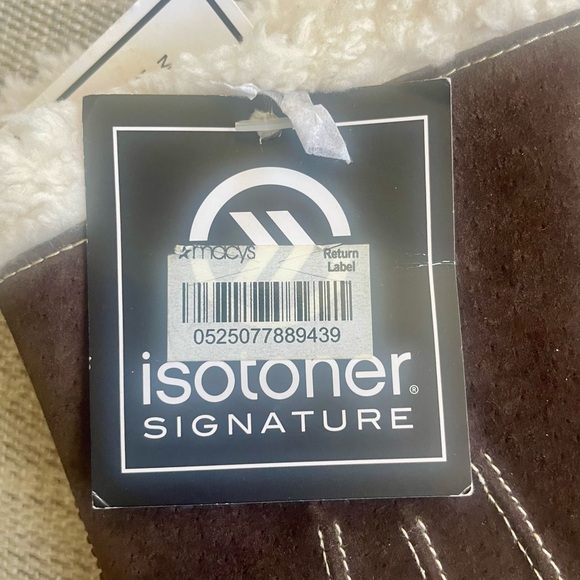 Isotoner Women’s Moccasin Stitch Suede Gloves - Picture 4 of 5